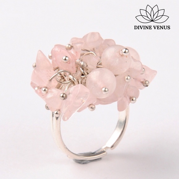 Rose Quartz Adjustable Ring - Picture 3 of 8